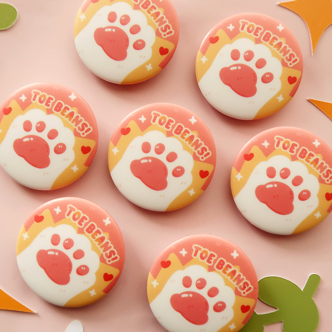 Cat Toe Beans Button Pin
