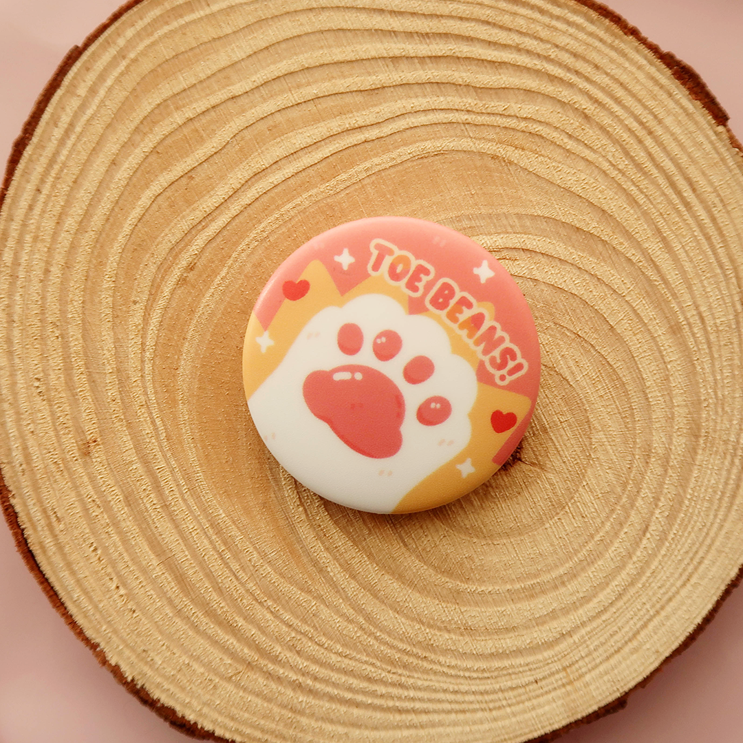 Cat Toe Beans Button Pin