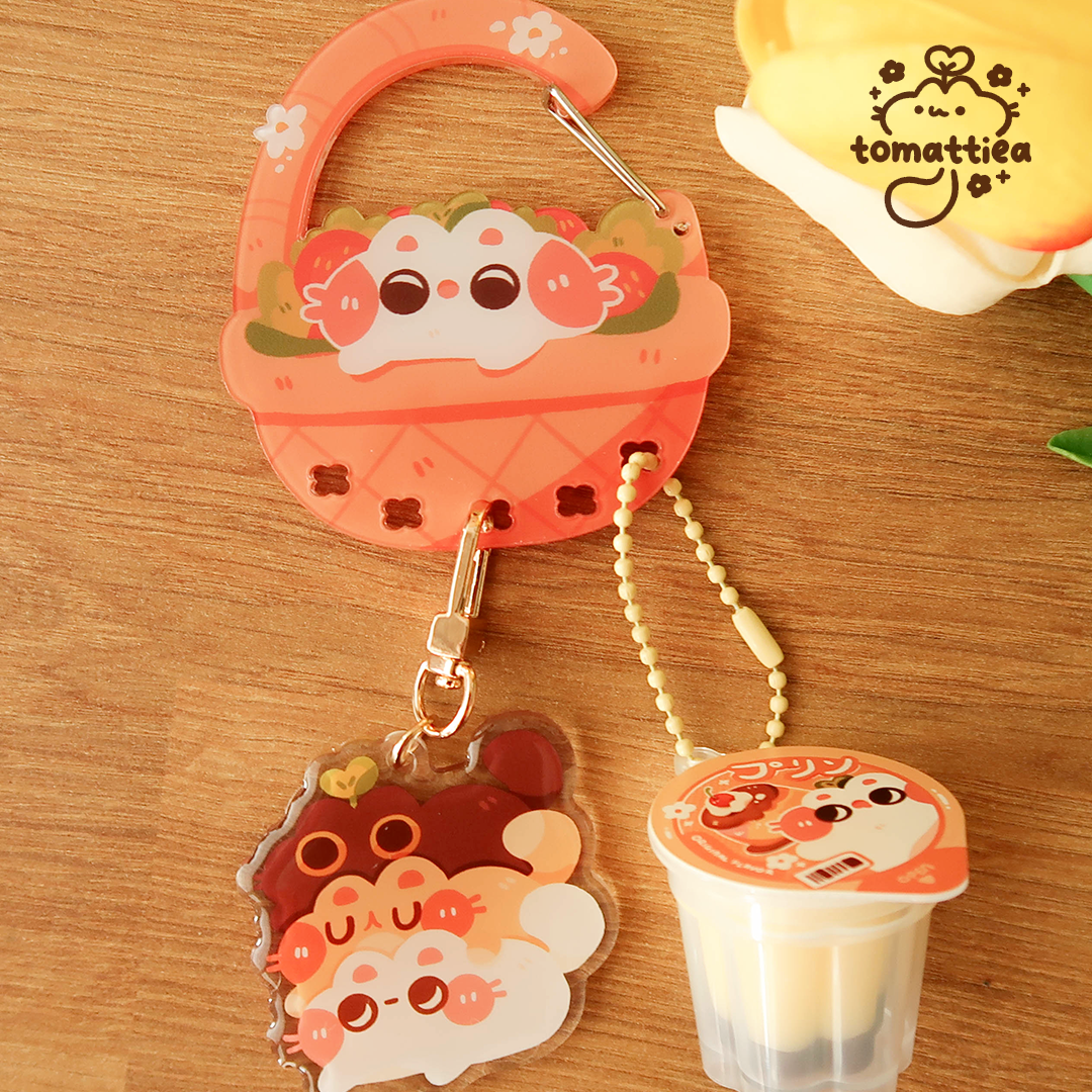 Picnic Basket Cat Acrylic Carabiner