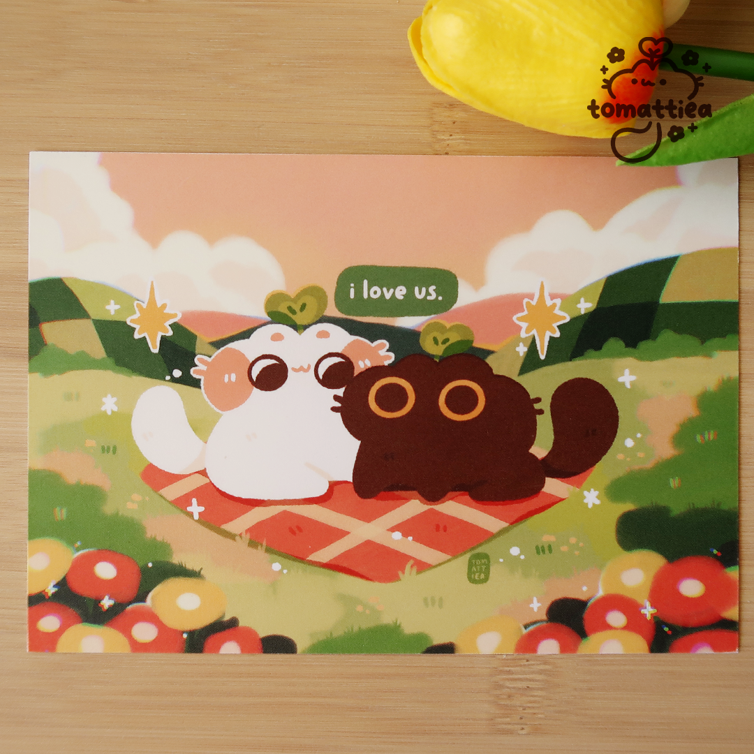 I Love Us Cats A6 Postcard