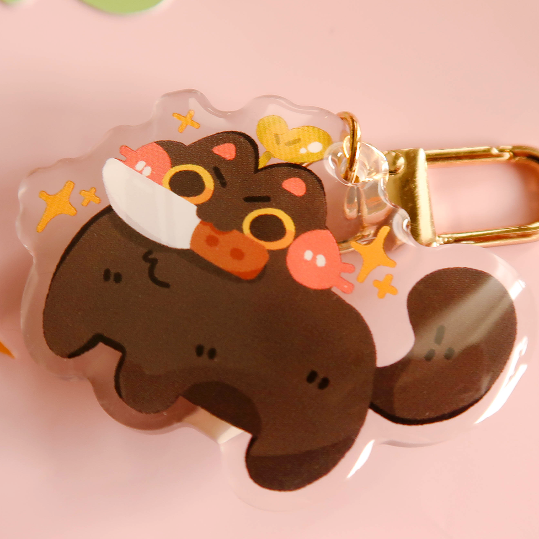 Knife Cat Epoxy Keychain