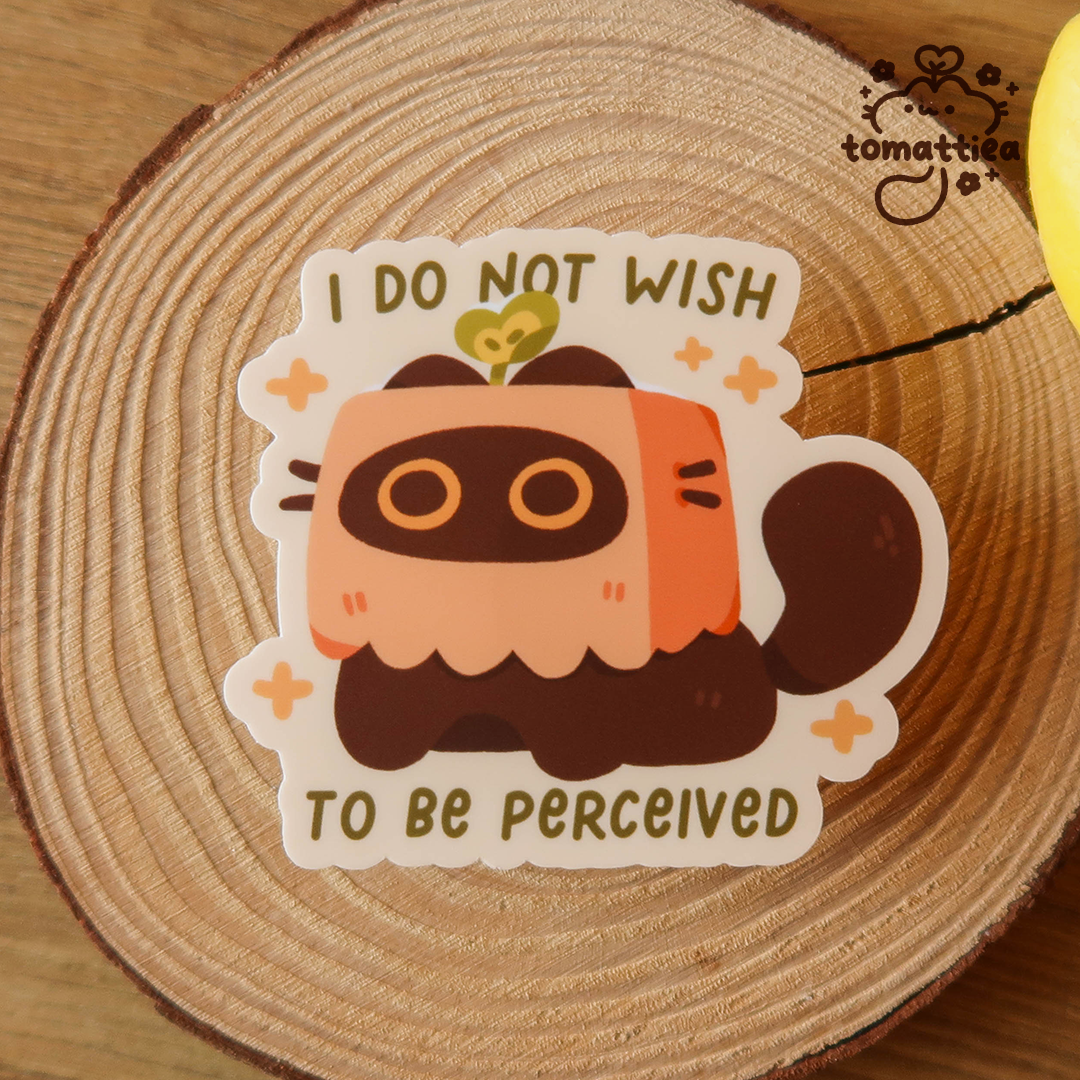 Do Not Perceive Cat Vinyl Diecut Sticker