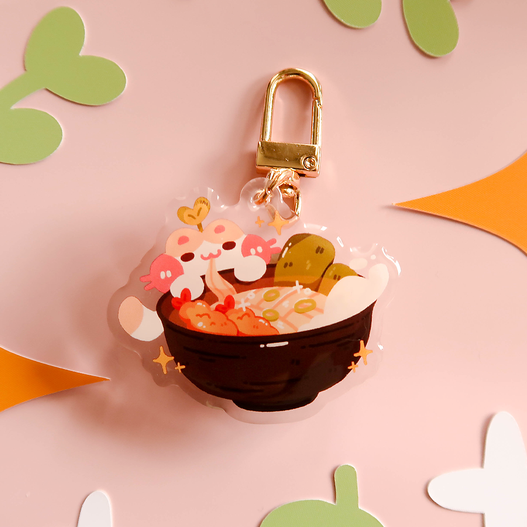 Ramen Cat Epoxy Keychain