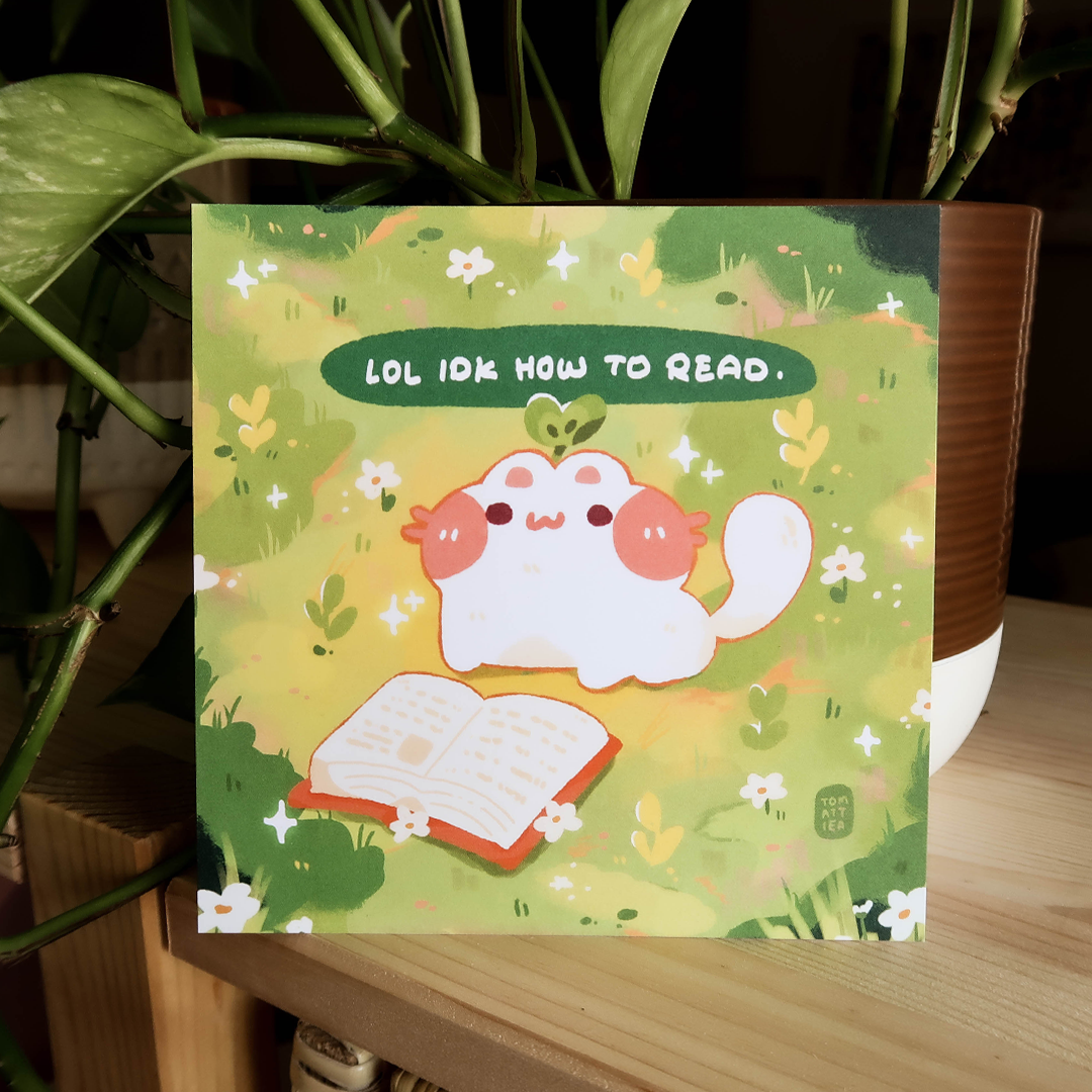 Not a Bookworm Cat Art Print