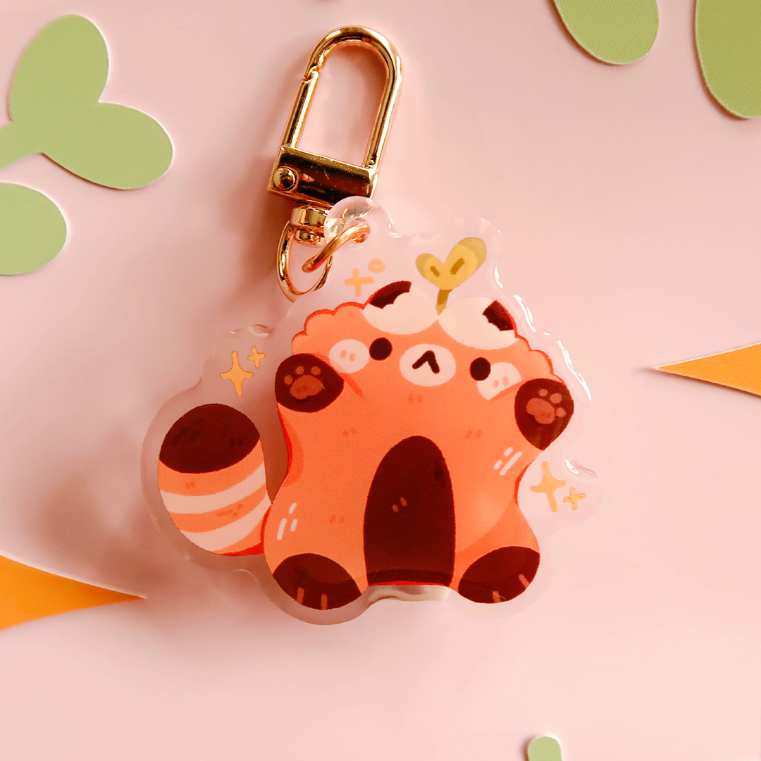 Red Panda Epoxy Keychain