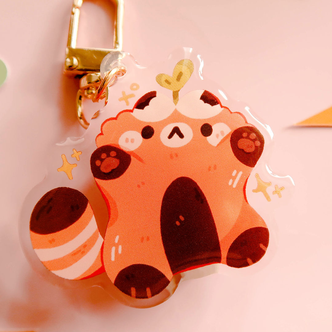 Red Panda Epoxy Keychain