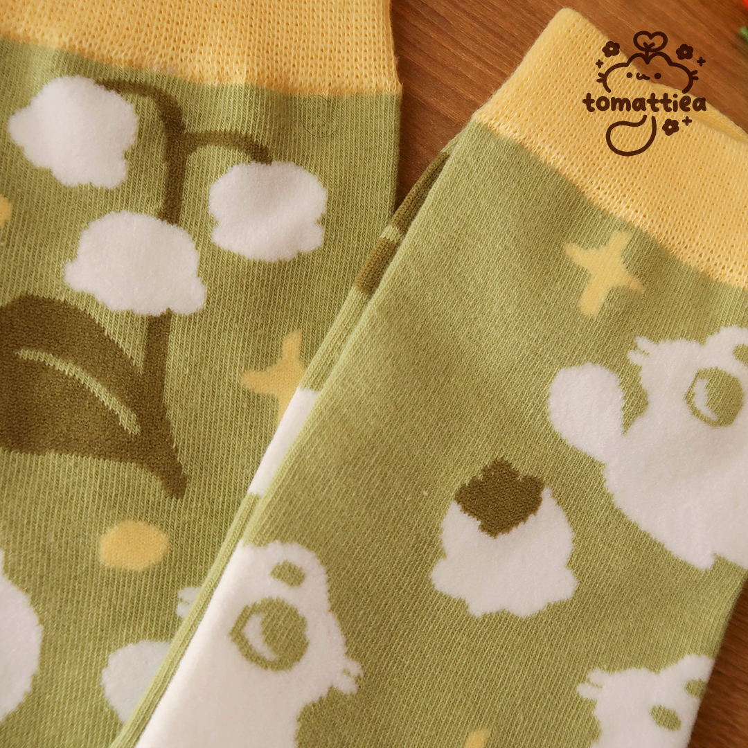 Lily of the Valley Cats Socks