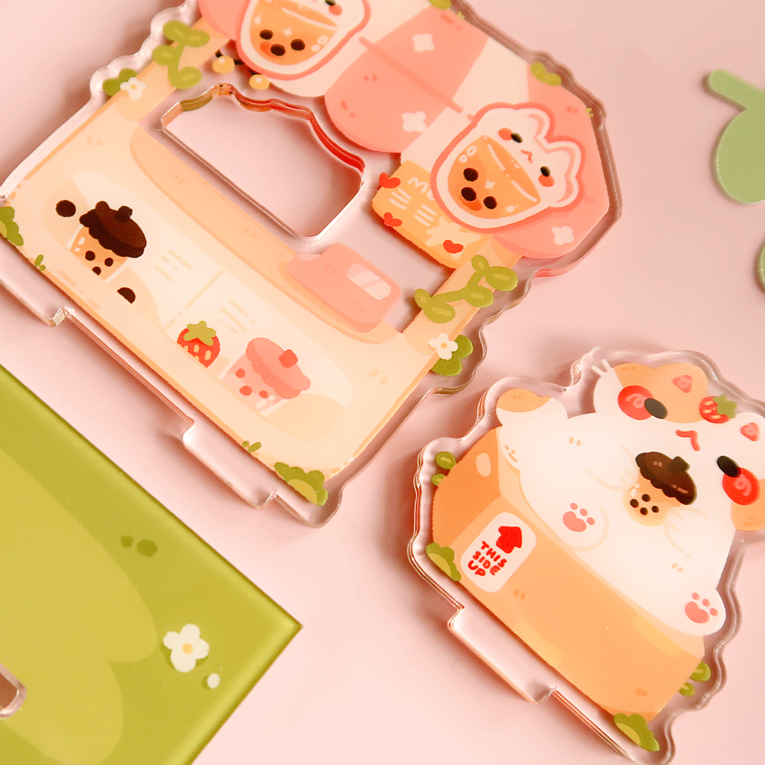 Boba Stall Cat Acrylic Standee