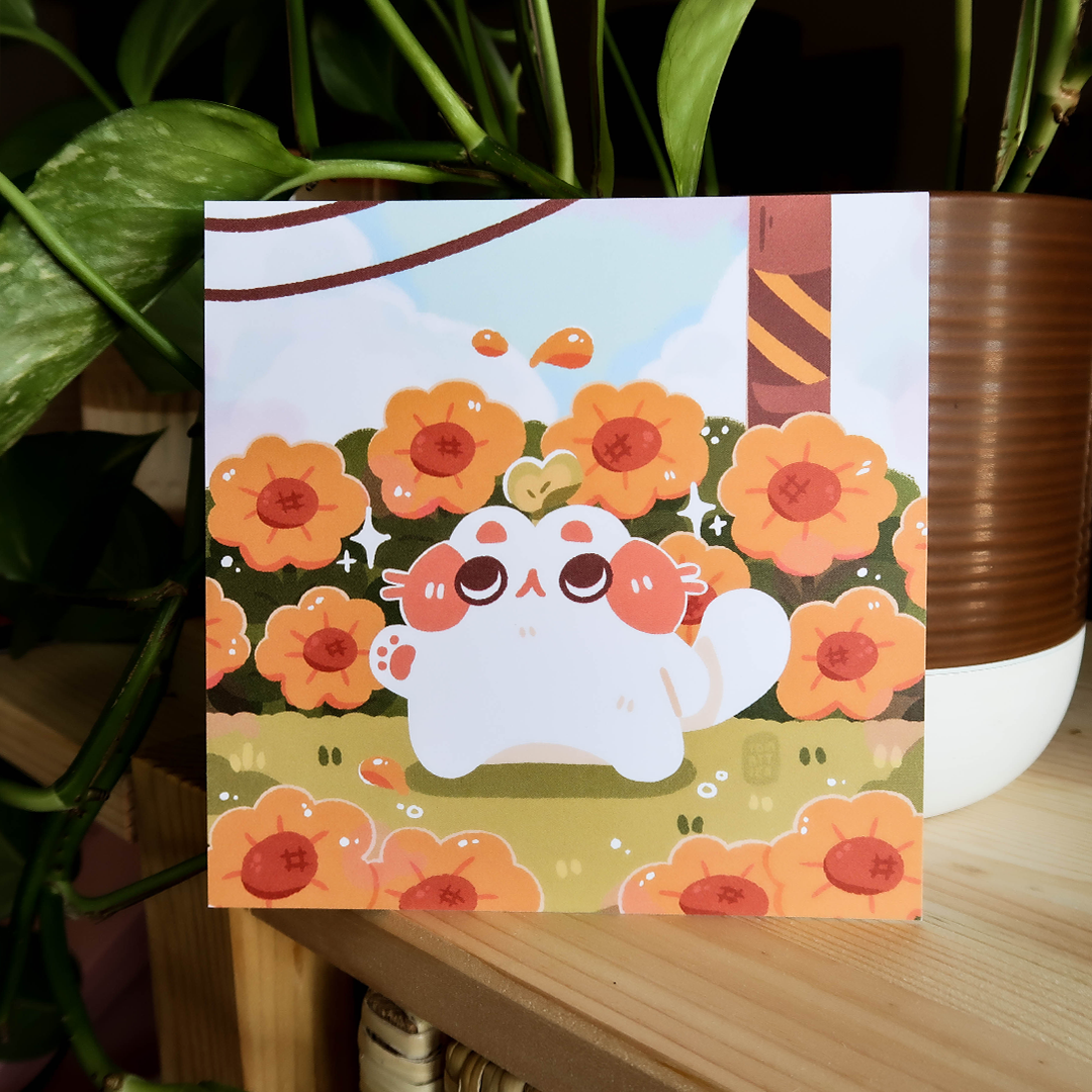 Cat in Sunflower Field Art Print