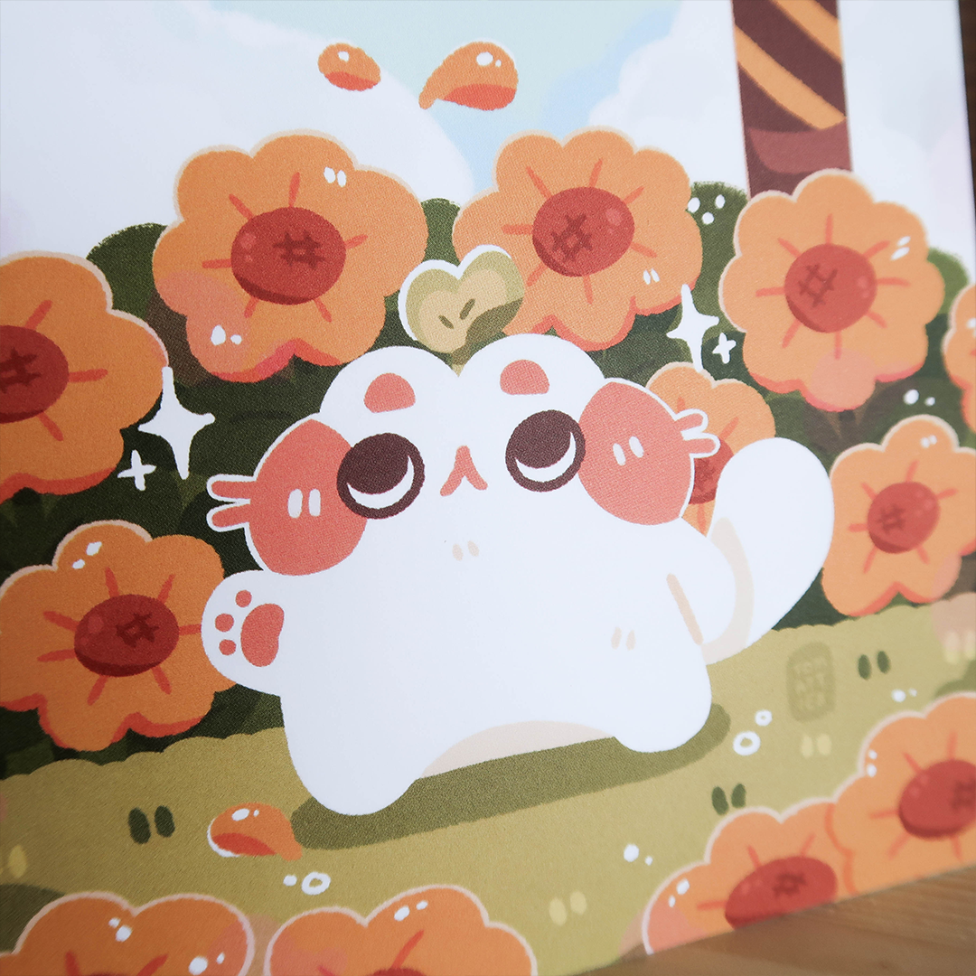 Cat in Sunflower Field Art Print