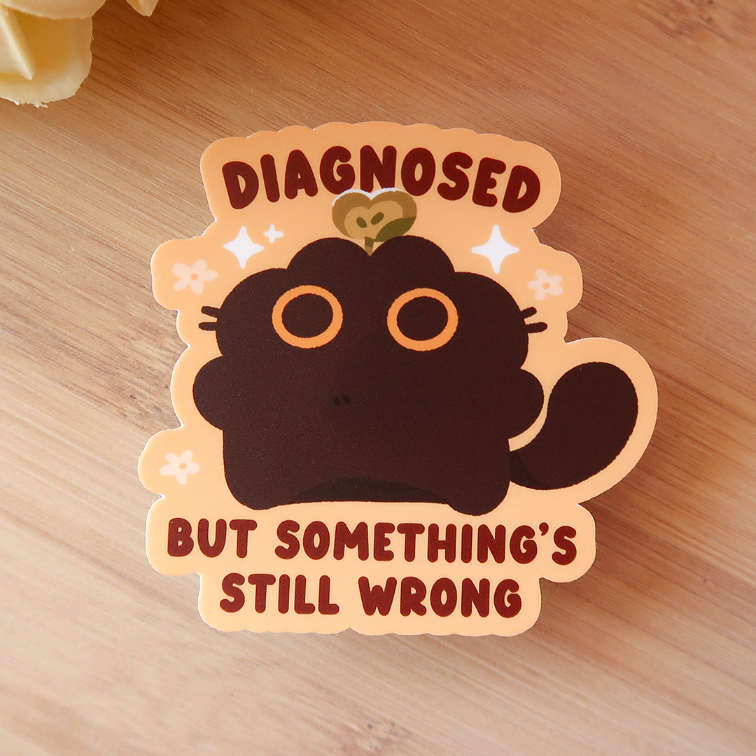 Diagnosed Cat Vinyl Diecut Sticker