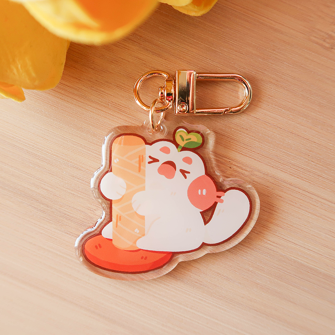 Scratcher Cat Epoxy Keychain