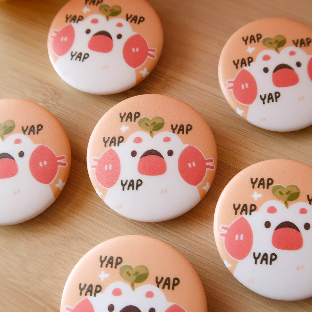 Yapping Cat Button Pin