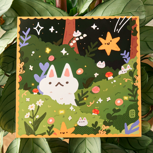 Magical Forest Bunny Art Print