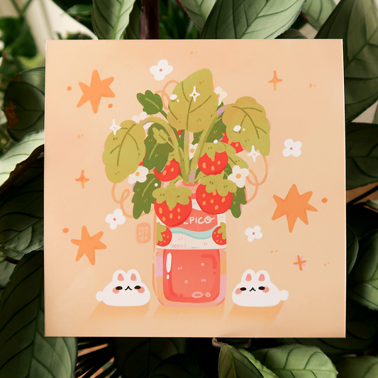 Calpico Strawberry Plant Art Print