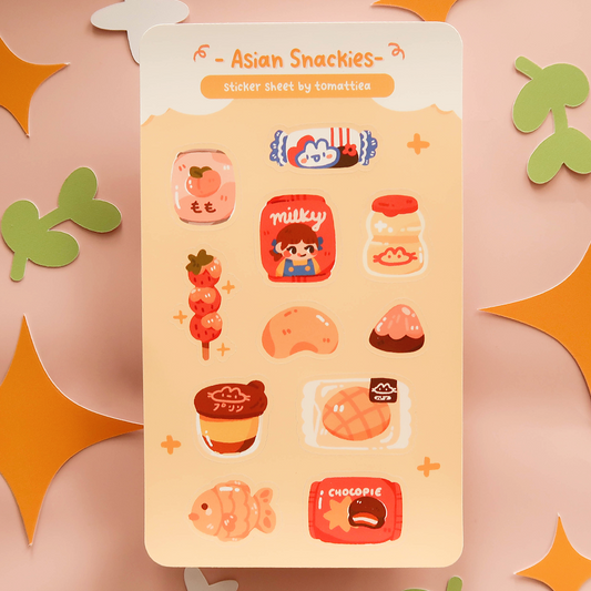 Cute Asian Snacks Sticker Sheet