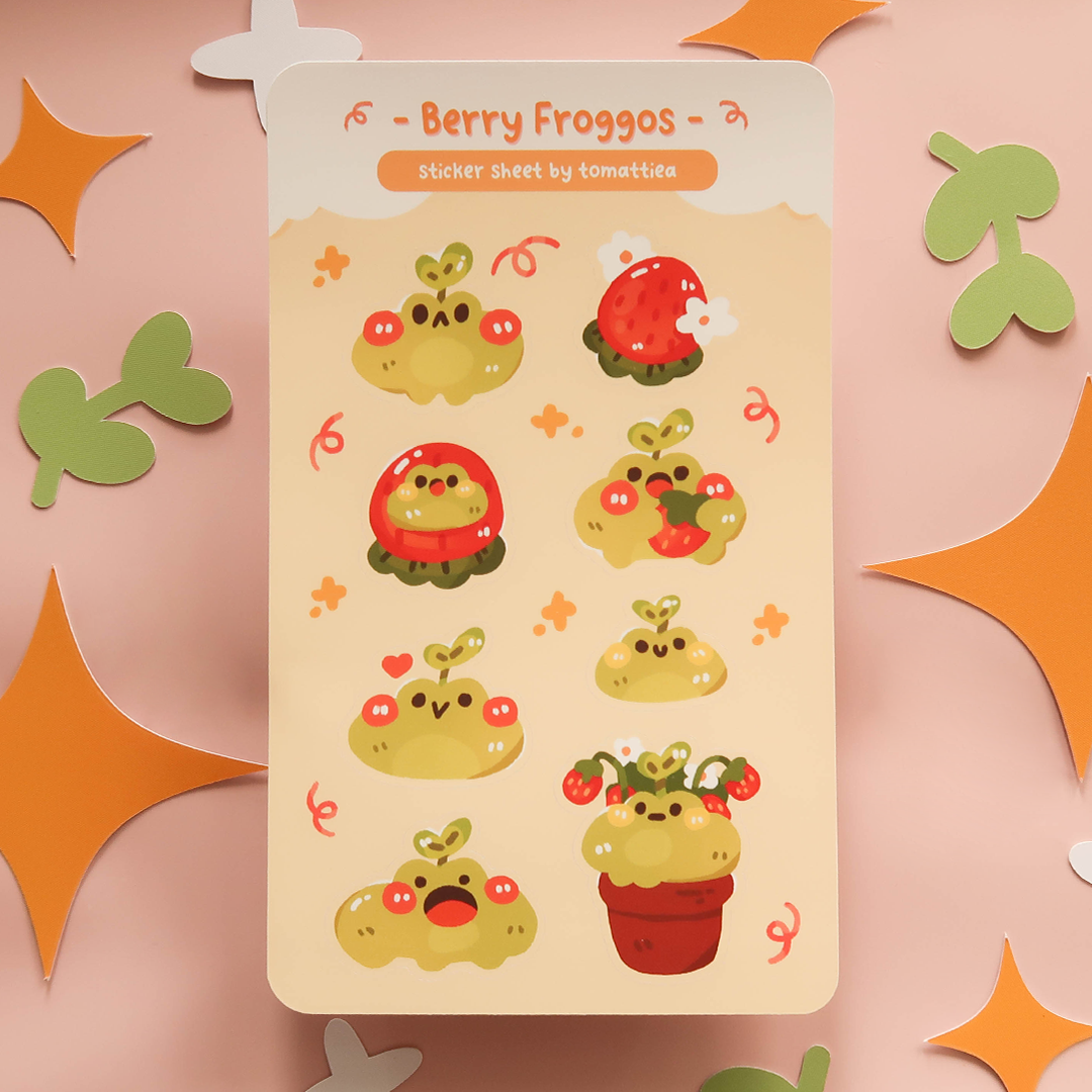 Cute Berry Froggos Sticker Sheet