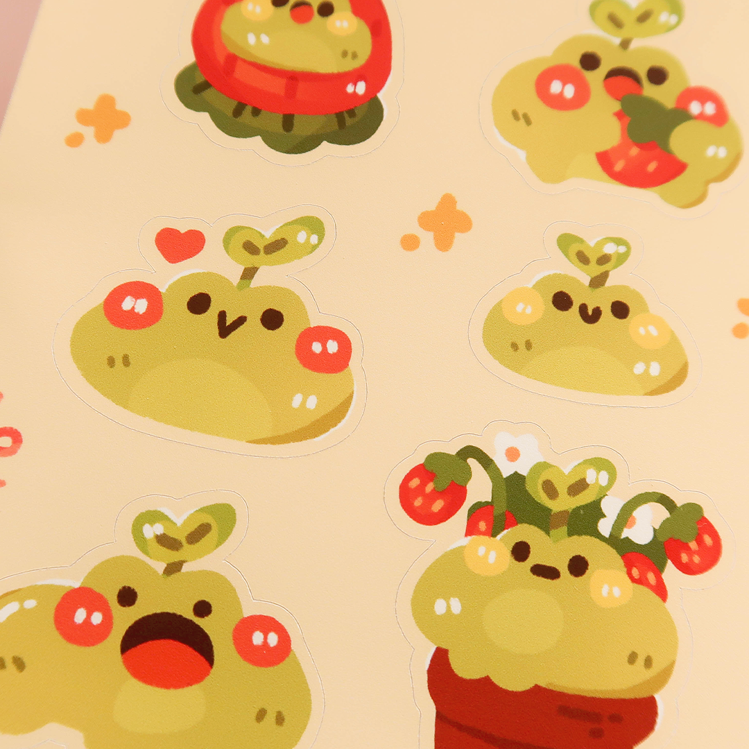 Cute Berry Froggos Sticker Sheet