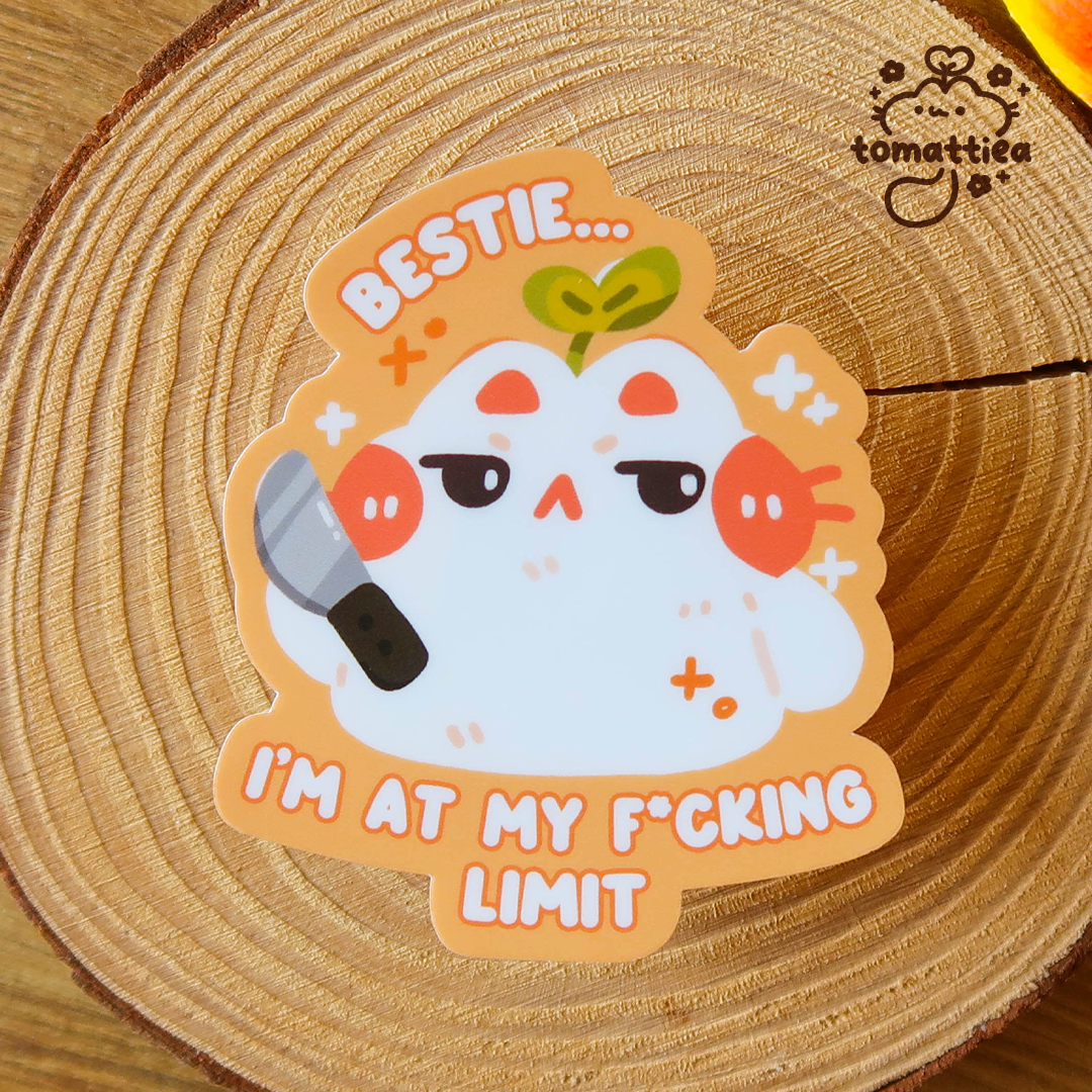 At My Limit Cat Vinyl Diecut Sticker