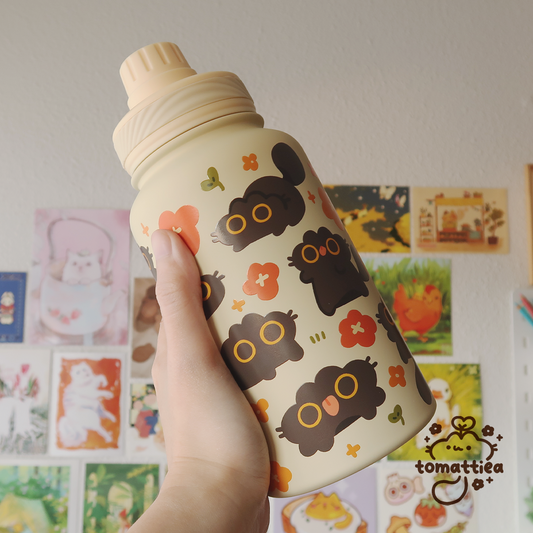 Insulated Bottle - Silly Black Cats