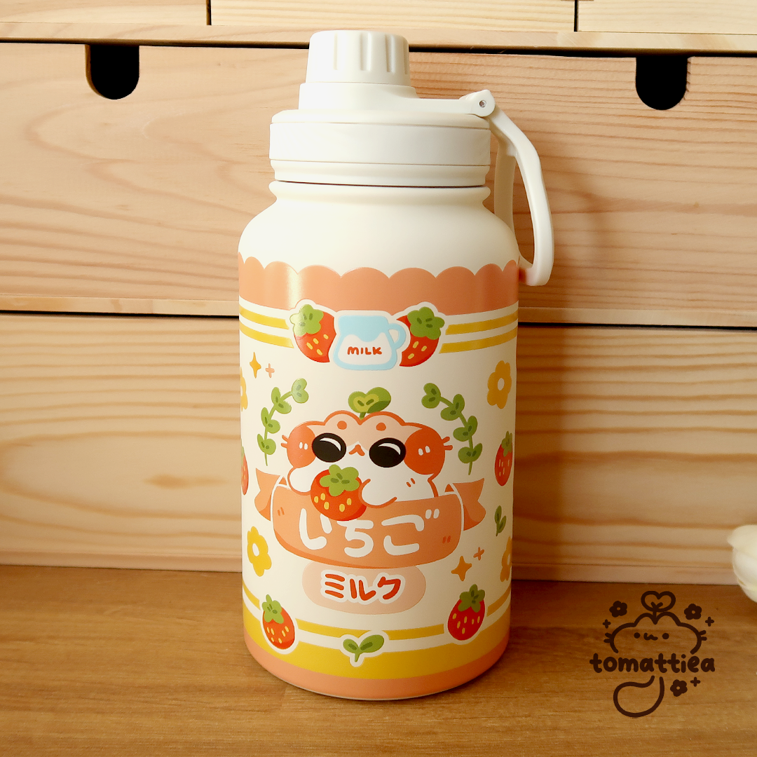 Insulated Bottle - Strawberry Milk Cat