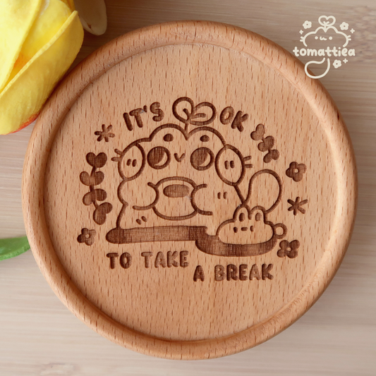 Take a Break Wooden Coaster