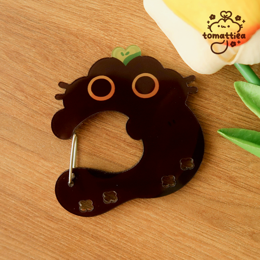 Black Cat Acrylic Carabiner