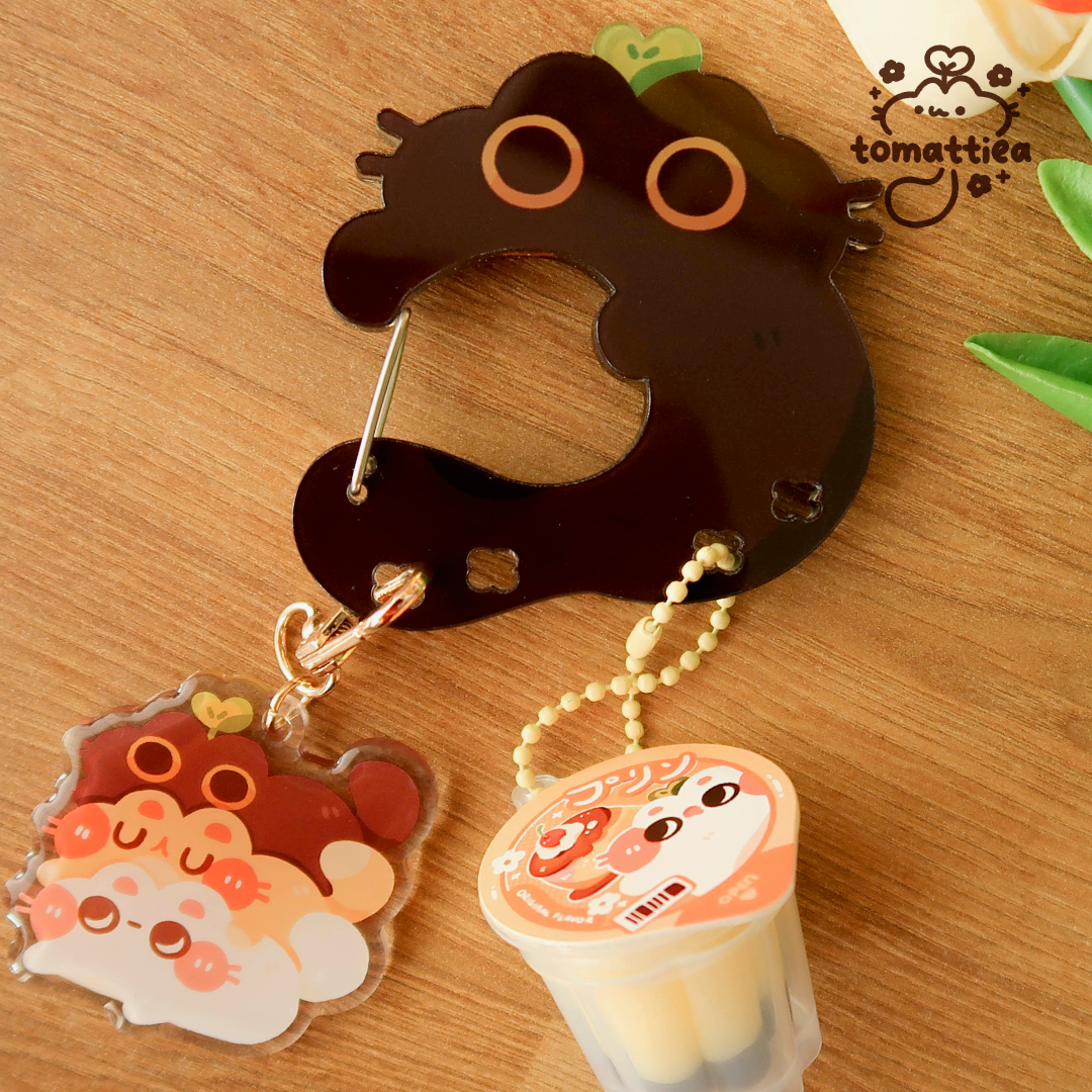 Black Cat Acrylic Carabiner