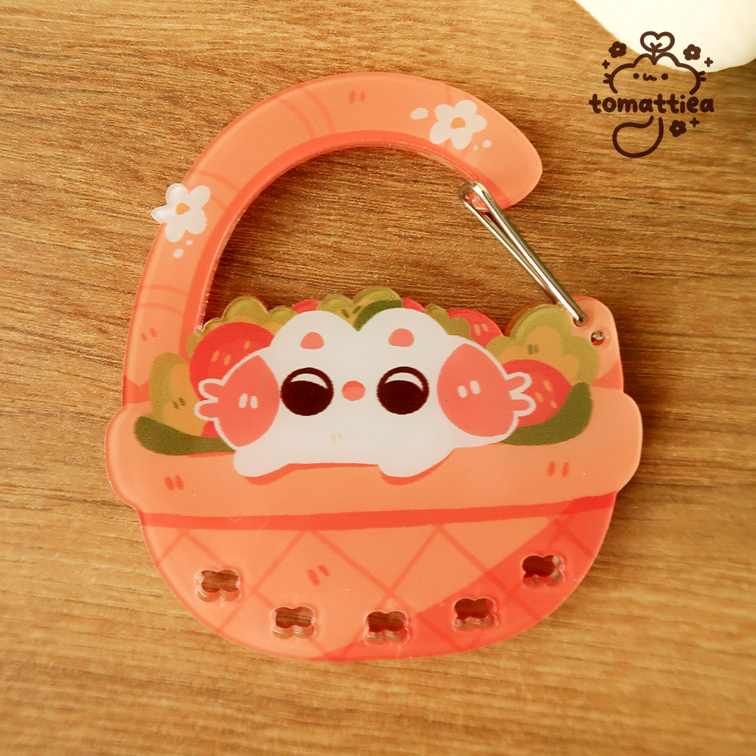 Picnic Basket Cat Acrylic Carabiner