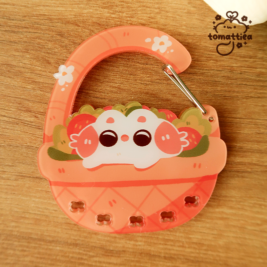 Picnic Basket Cat Acrylic Carabiner