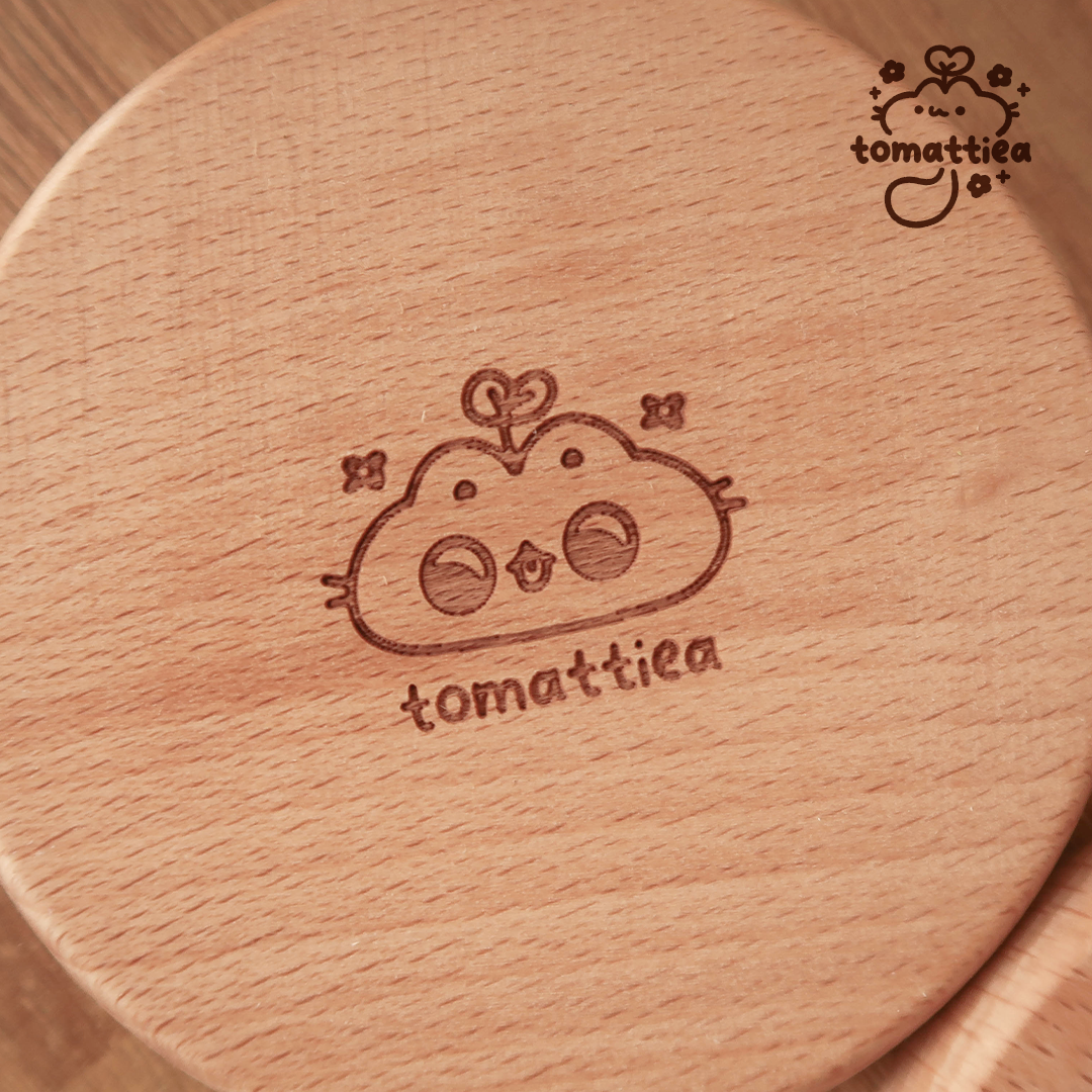 Window Cafe Cat Wooden Coaster