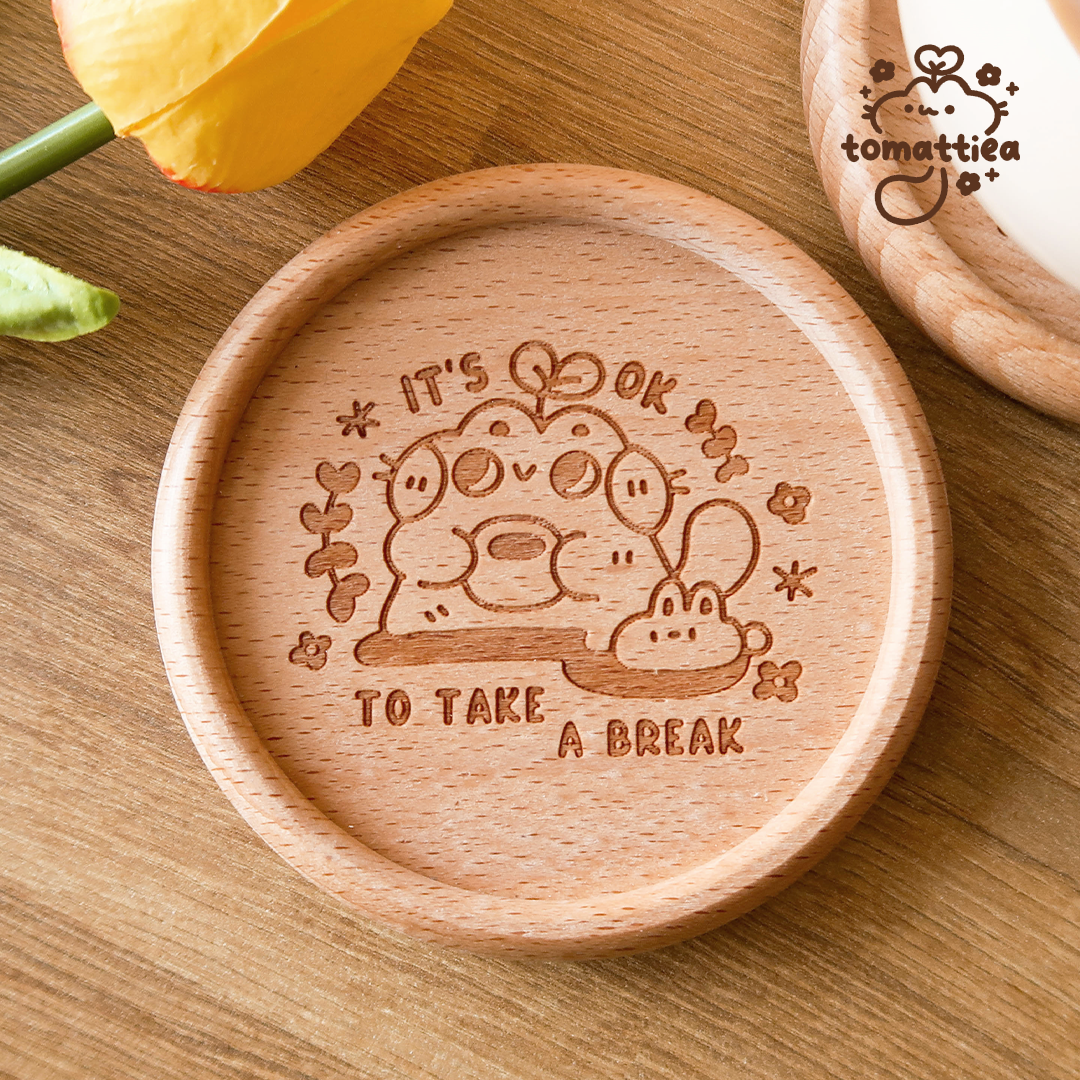 Take a Break Wooden Coaster