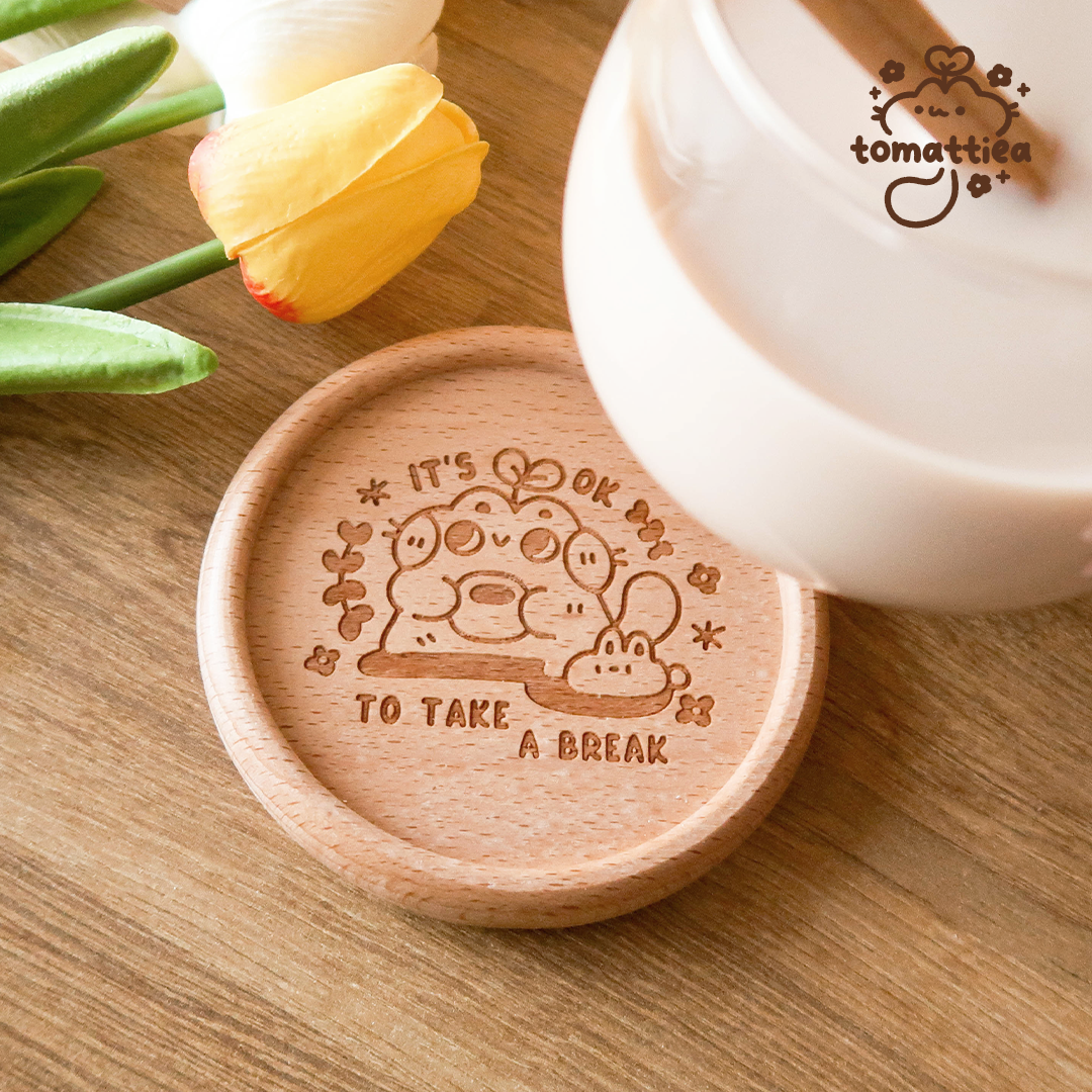 Take a Break Wooden Coaster