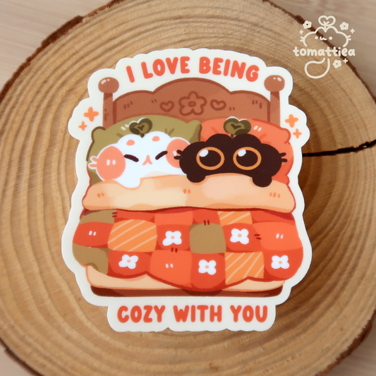Cozy Cats Vinyl Diecut Sticker