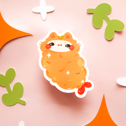 Tempura Cat Vinyl Diecut Sticker