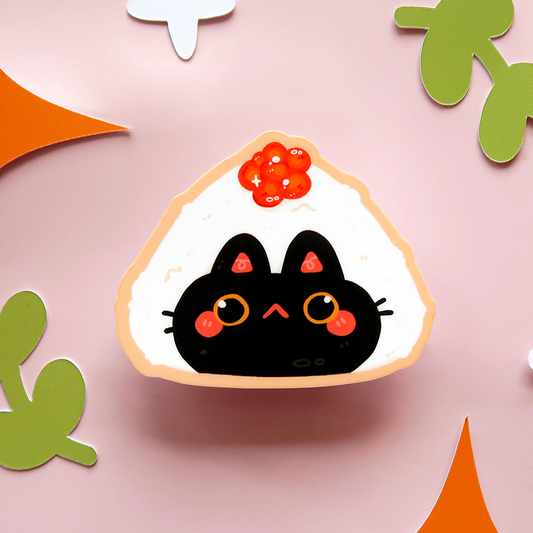 Onigiri Cat Vinyl Diecut Sticker