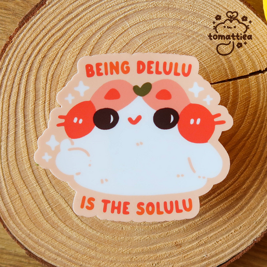 Delulu is Solulu Cat Vinyl Diecut Sticker