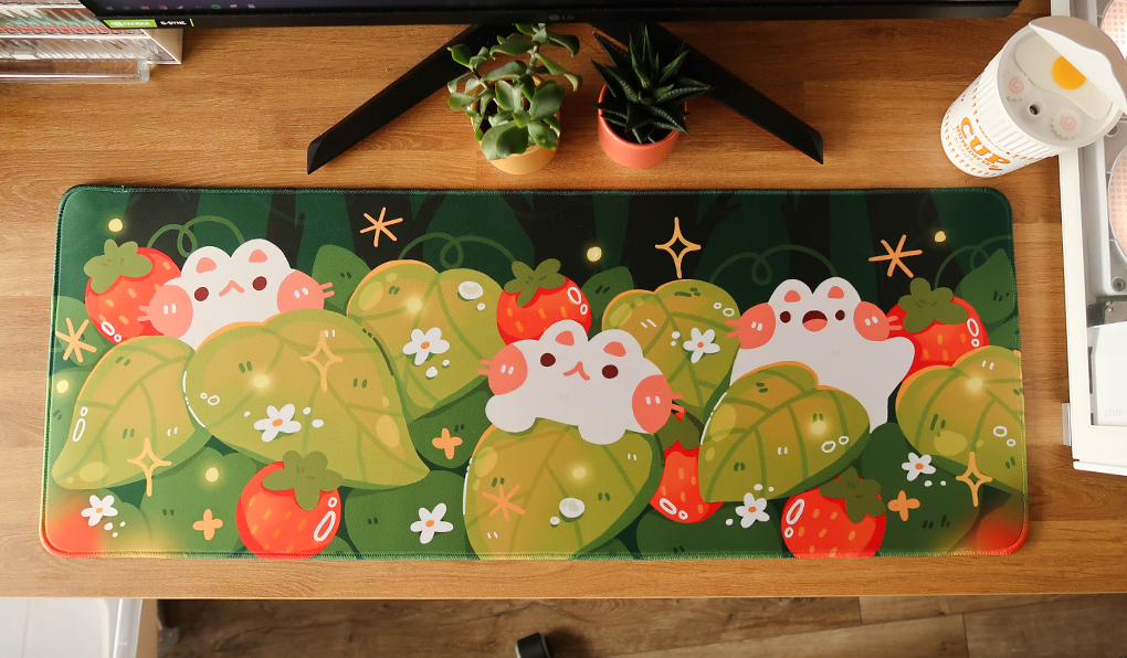 Strawberry Cats Desk Mat