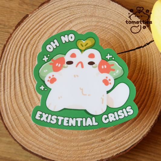 Existential Crisis Cat Vinyl Diecut Sticker