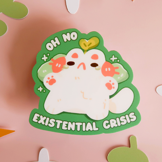 Existential Crisis Cat Vinyl Diecut Sticker