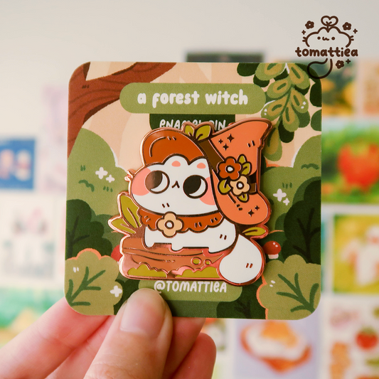 Forest Witch Cat Enamel Pin