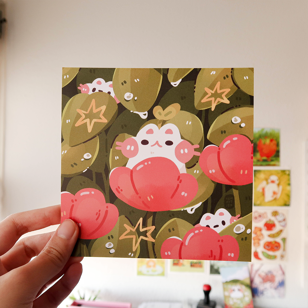 Tiny Cats in Flowers Art Print