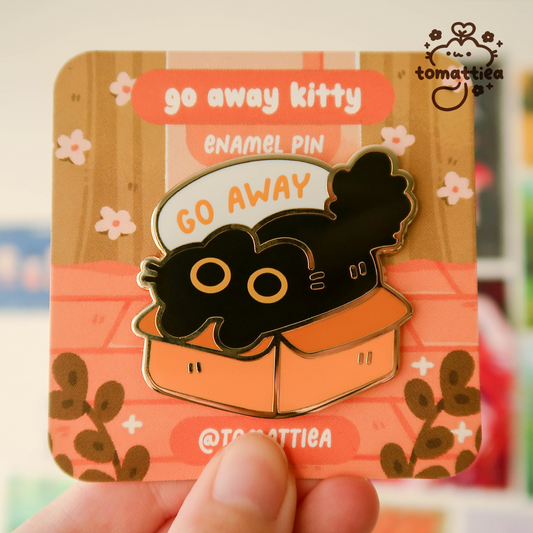 Go Away Black Cat Enamel Pin
