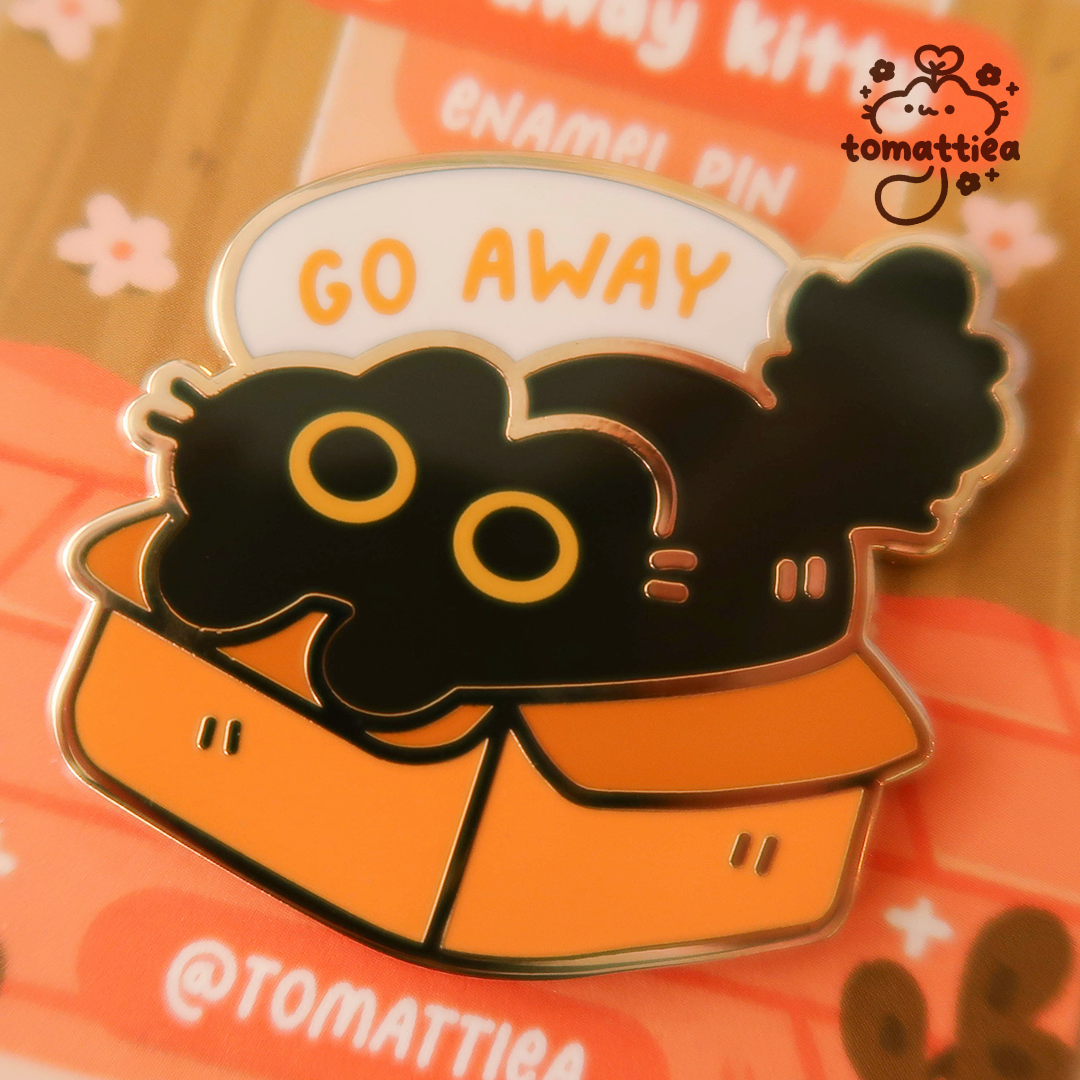 Go Away Black Cat Enamel Pin