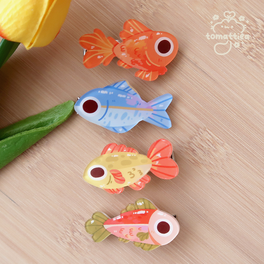 Fish Acrylic Hairclip Set
