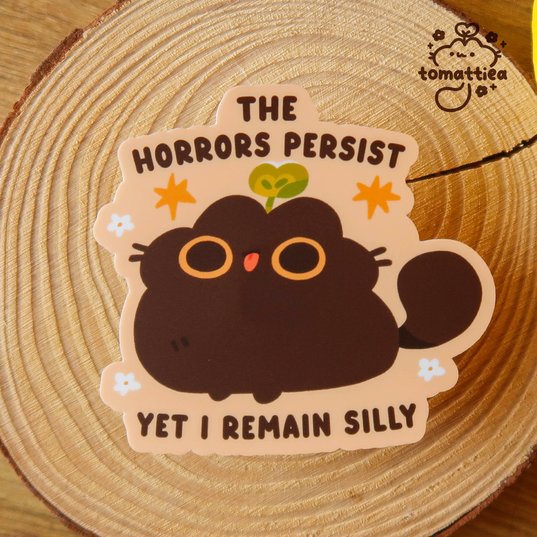 Horrors Persist Cat Vinyl Diecut Sticker