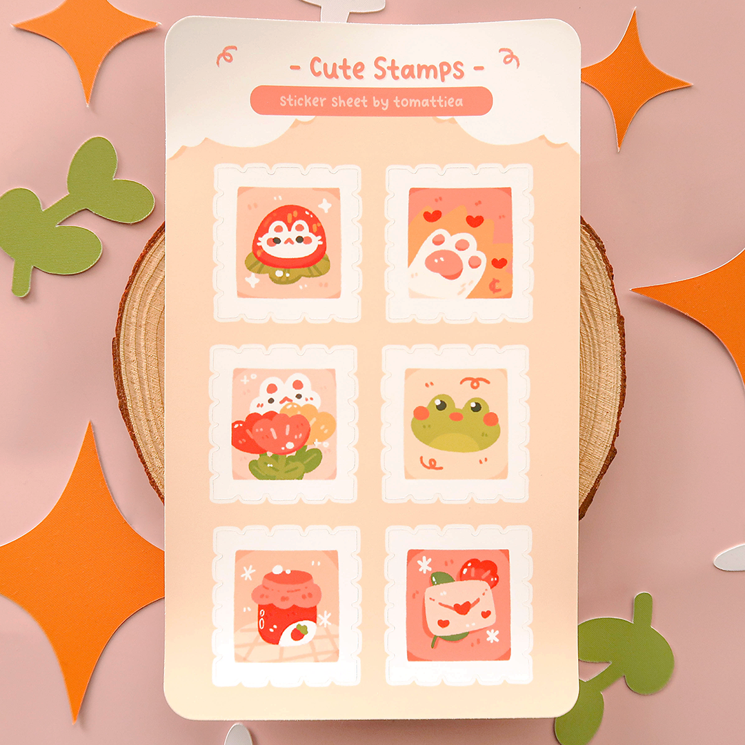 Cute Stamps Sticker Sheet