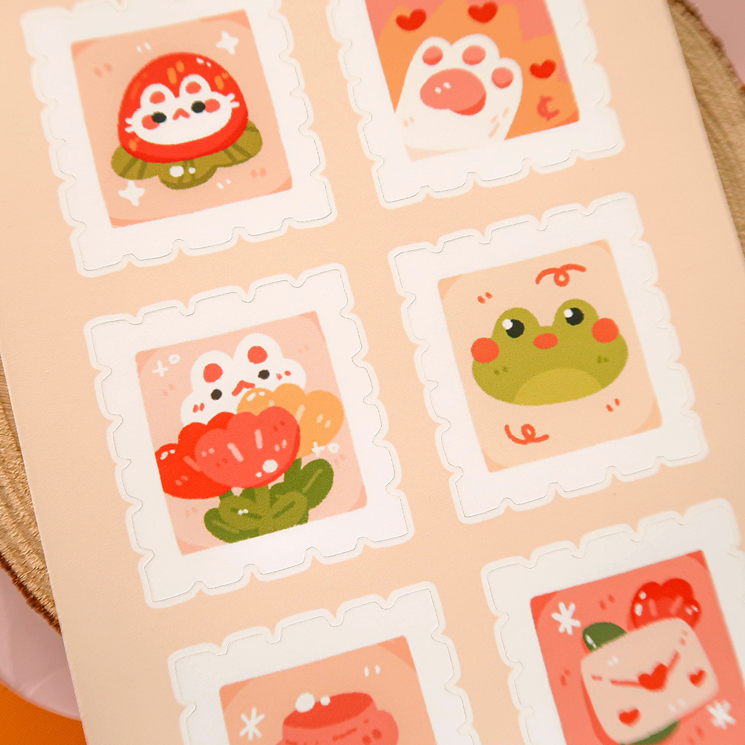 Cute Stamps Sticker Sheet