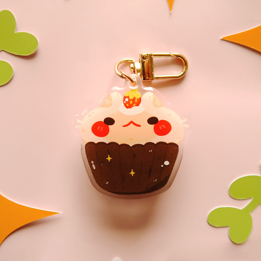 ☕ Kitty Cafe Series ☕  Cupcake Cat Epoxy Keychain