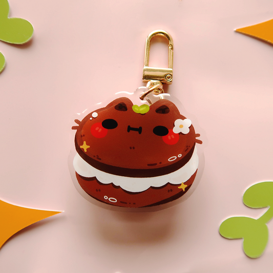 ☕ Kitty Cafe Series ☕ Macaron Cat Epoxy Keychain